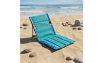 Reclined Foldable Chair with Padded Seat Lightweight Low-Slung Camp Chair Cushioned Furniture for Beachgoers