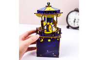 Gift Carousel Melody Box Easy Assembly 3d Wooden Melody Box Festive Decor