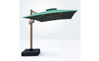 Square Patio Umbrella Double-Pole Patio Umbrella with Wheeled Base Rotatable for Poolside, Garden