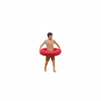 Detailed 1:87 Scale Mini Person Realistic Miniature Swimmer Figure Beach Scene Figurine for Sand Table, Miniature Scene