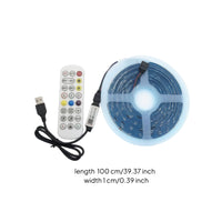LED Strip Light with USB Controller Flexible RGB LED Strip with USB Power Lead Lighting Backlight Ambient for Gamers