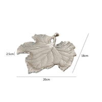 Leaf Tray Textured Metal Tray with Handle Shallow Serving Platter for Entryway
