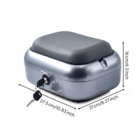 Motorcycle Tail Lockable Trunk Rigid-Body Seat Storage Box Hinged Lid Luggage Case