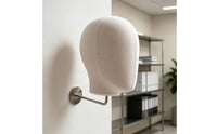 Wall Mannequin Head Professional Wall-Attached Hairpiece Stand Mannequin Head with Hook for Milliners