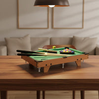 Pool Table Miniature Design Kids Pool Table Toy Improves Hand-Eye Coordination Tabletop Billiards Game for Home