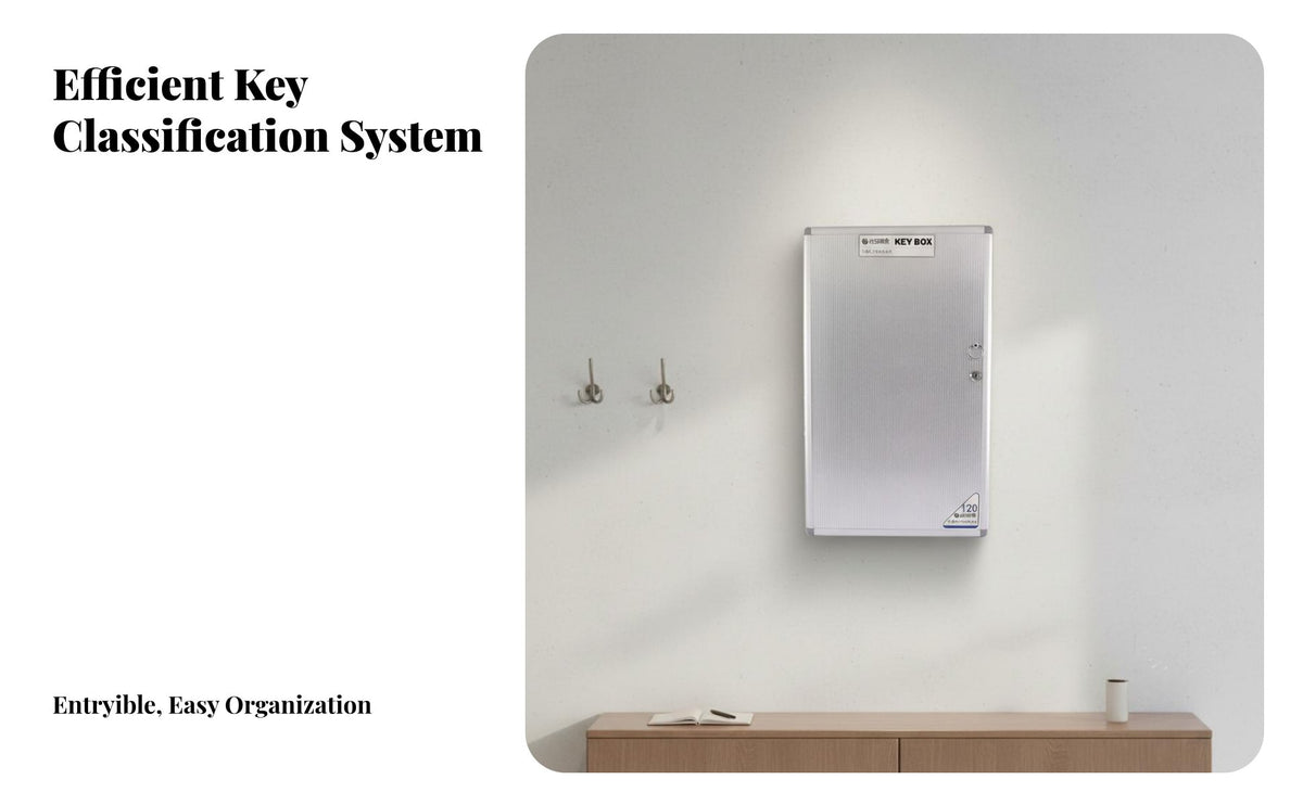 Lockable Design Wall-Mounted Key Cabinet Heavy-Duty Construction Wall-Mounted Key Lockbox Numbered Hooks Security Equipment Scratch-Resistant Finish for Property Managers, Authentic Estate Agents, Car Dealership, Apartment Complex, School