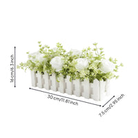 Wooden Planter Flower Decor Realistic Look No Watering Needed Faux Rose Centerpiece Wooden Picket Planter Decor for Tabletop Display