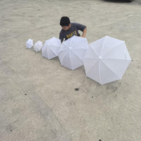 Lolita Umbrella Blank, Pure White, Long Handle, Pongee Fabric, DIY Craft Umbrella