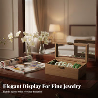 Clear View Lid Bangle Storage Box Dust-Proof Multi-Slot Bangle Holder Space-Saving Design for Retail Display