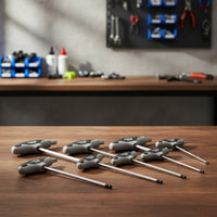8 Pieces Metric T-Handle Hex Key Set Non-Slip Ball End Hex Key Set Soft Grip Heavy-Duty for Cyclists, Mechanics, DIYers, Bike Repair, Workshop, Garage