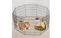 Foldable Pet Enclosure with Door Diy Pet Fence with Gate 8-Panel Wire Playpen Portable for Small Pets, Young Dogs, Rabbits, Indoor, Outdoor, Yard