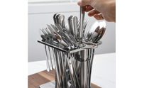 Space-Saving Cutlery Organizer with Metal Rack Compact Countertop Utensil Organizer Modern Kitchen Utensil Holder Elegant for Dining Room