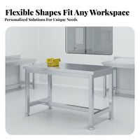 Easy to Clean Stainless Steel Workbench Rust Proof Laboratory Inspection Table Heavy Duty Work Table Long-Lasting Construction for Factory Workers, Restaurant Personnel, Repair Shop, Cafeteria, Garage, Laundry Room