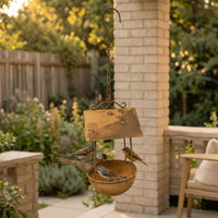 Hanging Bird Feeder Metal Bird Feeder with Tray Easy to Refill for Garden, Patio