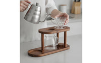 Wooden Pour-over Coffee Rack Countertop Coffee Organizer Rack Compact Storage Stand Rustic for Baristas