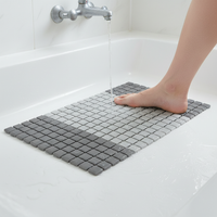 Non-Slip Shower Mat with Suction Cups, PP+TPE Bathroom Floor Mat, Quick-Drying Drain Mat for Bathtub and Shower