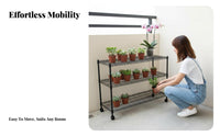 Adjustable Shelves Multi-Tier Rolling Plant Stand Floor-Standing Multi-Level Plant Stand Mobile with casters Flower Pot Holder Easy to Move for Balcony Gardeners, Homeowners, Patio, Sunroom, Living Room, Office
