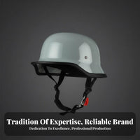 ABS Shell German Aesthetic Half Helmet Lightweight Design Retro Motorcycle Helmet Comfortable Lining for Bikers, Cruising, Road Trips