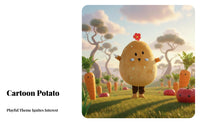Walkable Design Cartoon Potato Suit Full-Body Coverage Oversized Character Tunic Funny Outfit Mascot Costume 3D Facial Features for Promotional Personnel, Event Performers, Trade Shows, Stage Performances, Shopping Malls, Carnival