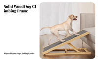 Solid Wood Construction Foldable Wooden Pet Ladder Portable Adjustable Dog Ramp Space-Saving Design for Owners of Senior Pets, Indoors, Home