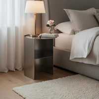 Modern Design C-Shaped Accent Table Minimalist aesthetic Nightstand Multi-Functional Household Furniture adaptable Use for Apartment Dwellers, Home Office Workers, Homeowners, Living Room, Bedroom, Small Spaces, Reception Area