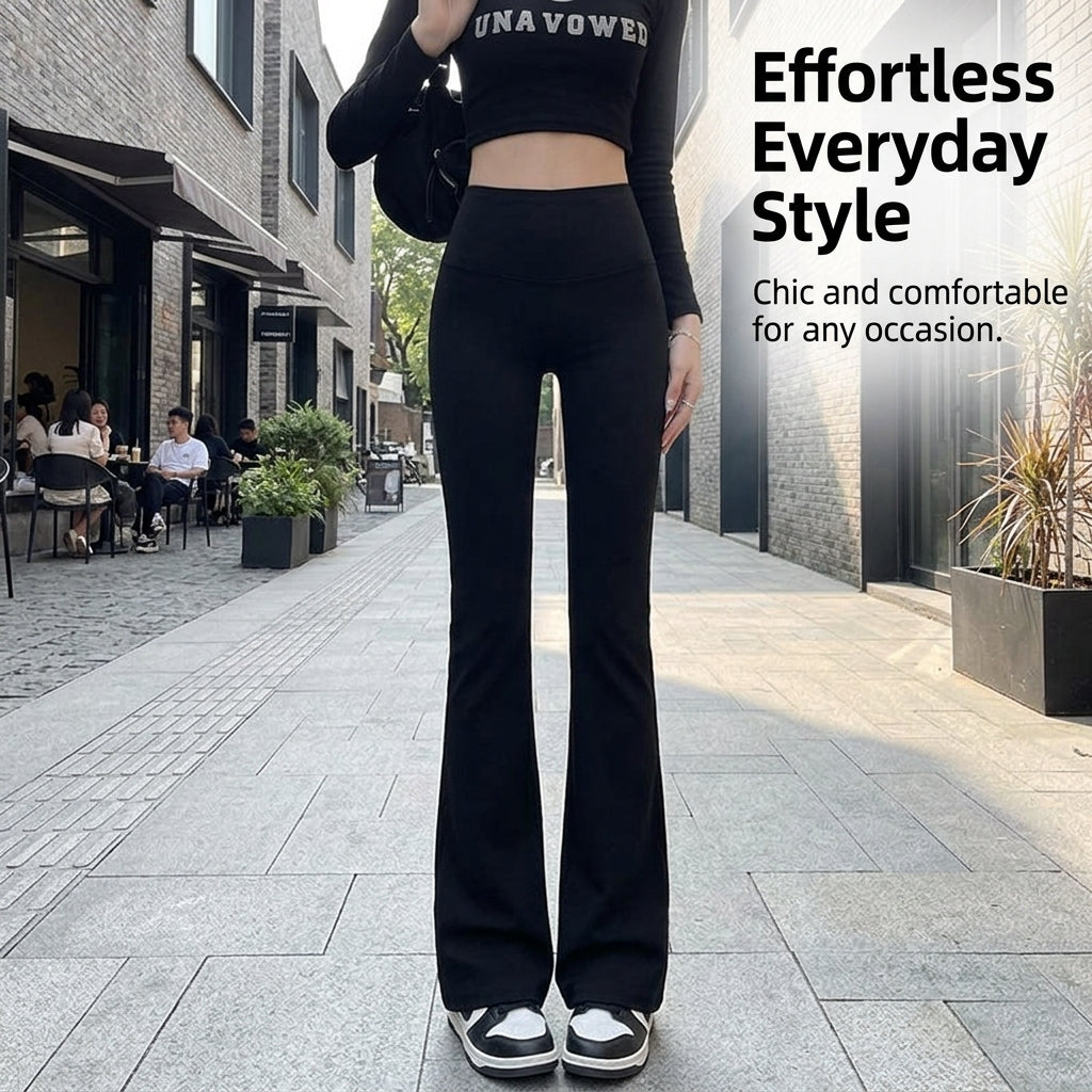Leggings for Women High Waisted Flared Trousers for Everyday Wear and Gym Workout, Pants with