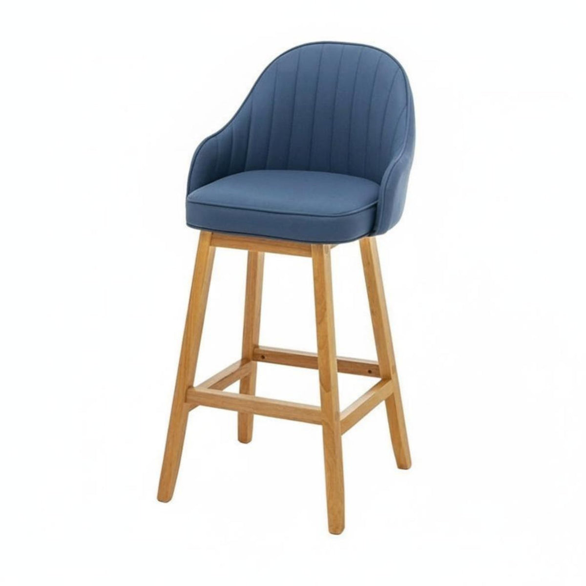 Modern Design Upholstered High Stool with Backrest Minimalist Design Counter Chair Padded Seat Household Furniture Footrest for Bar Owners, Homeowners, Adults, Kitchen Island, Cafe, Restaurant, Reception Area