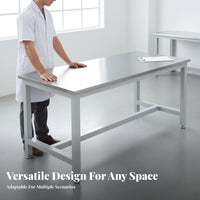 Rustproof Stainless Steel Work Table Stainless Steel Workbench Easy to Clean Laboratoryoratory Oratory Bench Stand-Alone Standing for Laboratory Technicians, Warehouse Workers, Factory, Restaurant, Laundry Room, Outdoor