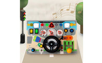 Busy Board with Lights and Hands-on Wooden Busy Board Fine Motor Educational Toy for Young Children, Kids, Playroom, Preschool, Travel