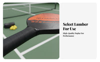 2 Paddle 4 Sphere Pickleball Kit Lightweight Wooden Pickleball Paddle Set Sports Equipment Sturdy Comfortable Grip for Beginners