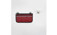 Side Storage Bag with Reflective Strips Quilted Organizer Compact Pouch for Child Transport