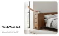 Modern Design 2-Drawer Nightstand with Shelf Large Capacity Storage Bedside Cabinet sleek Rounded Corners Bedroom Furniture adaptable for households, Adults, Students, Dorm Room, Hallway, Office