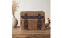 Motorcycle Side Bag Waterproof Canvas Saddlebag with Buckle Straps Side Bag for Bikers, Road Trips