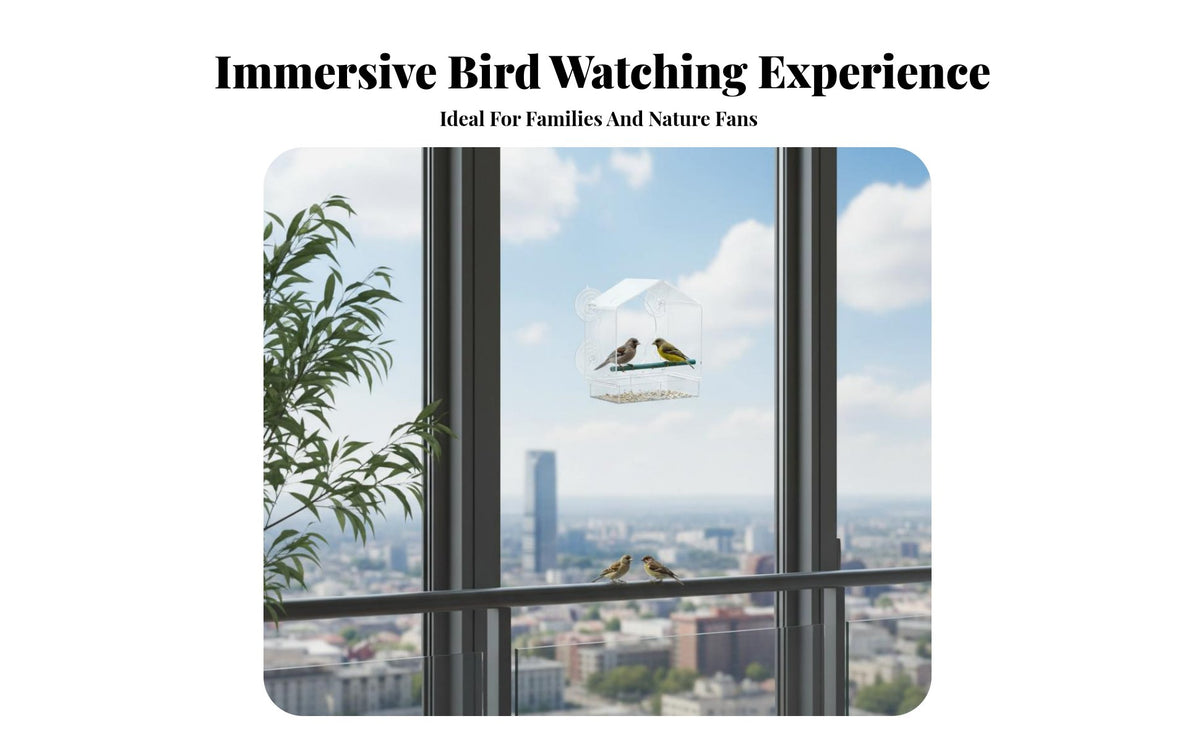 birds Feeder Weatherproof Acrylic Outdoor Accessory for Elderly, Cat Owners, Balcony, Patio