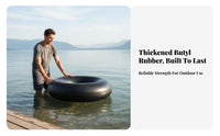 Inflatable Fishing Boat Thickened Material Round Tire Boat Single Person Fishing Raft Sturdy-Duty Buoyant Tube Portable