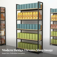 Supermarket Display Rack Sturdy and Sturdy Double Sided Gondola Shelving High Load Capacity Multi-Tier Store Shelf for Retailers, Shop, Pharmacy