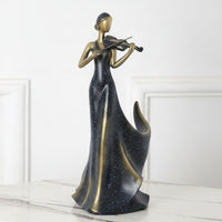 Violinist Vino Bottle Holder Tabletop Violin Vino Rack Sculptural Decor for TV Cabinet