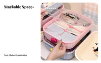 3 Pieces Compartmentalized Underwear Organizer Set Space Saving Drawer Divider With Lids Household Storage Foldable Design for Home Organizers, Students, homeowners, chest of drawers, Bedroom, Dorm Room