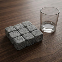 Birthday Gifts for Him and Man Cave Decor, Set of 6 Granite Whisky Stones with Grinding Process, 2cm Drink Chiller, Cooling Stones for Men