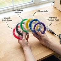 Filament Refill, Standard PLA Material for Artists Creative Drawing, Multicolor Colors, 1.75mm Diameter, 5 Meter Length, Vacuum Packed