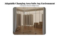 Detachable Portable Fitting Room Easy Assembly Mobile Changing Booth Sturdy Iron Frame Freestanding Dressing Room Blackout Material for Clothing Shop Owners, Boutique Managers, Shopping Malls, Temporary Shops, Trade Exhibition S, Outdoor Markets