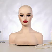 Mannequin Head with Shoulders Realistic Female Mannequin Head Makeup