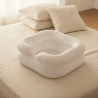 Inflatable Shampoo Basin with Hose Cushioned Inflatable Hair Washing Basin with Pillow Easy-to-Wipe Shampoo Bowl for Home Care