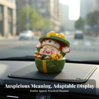 Lucky Cat Figurine Creative Gift Cute Cat Figurine Collectible Item Resin Desk Decoration for Shop Owners, Men, Home Decor, Store, Computer Display