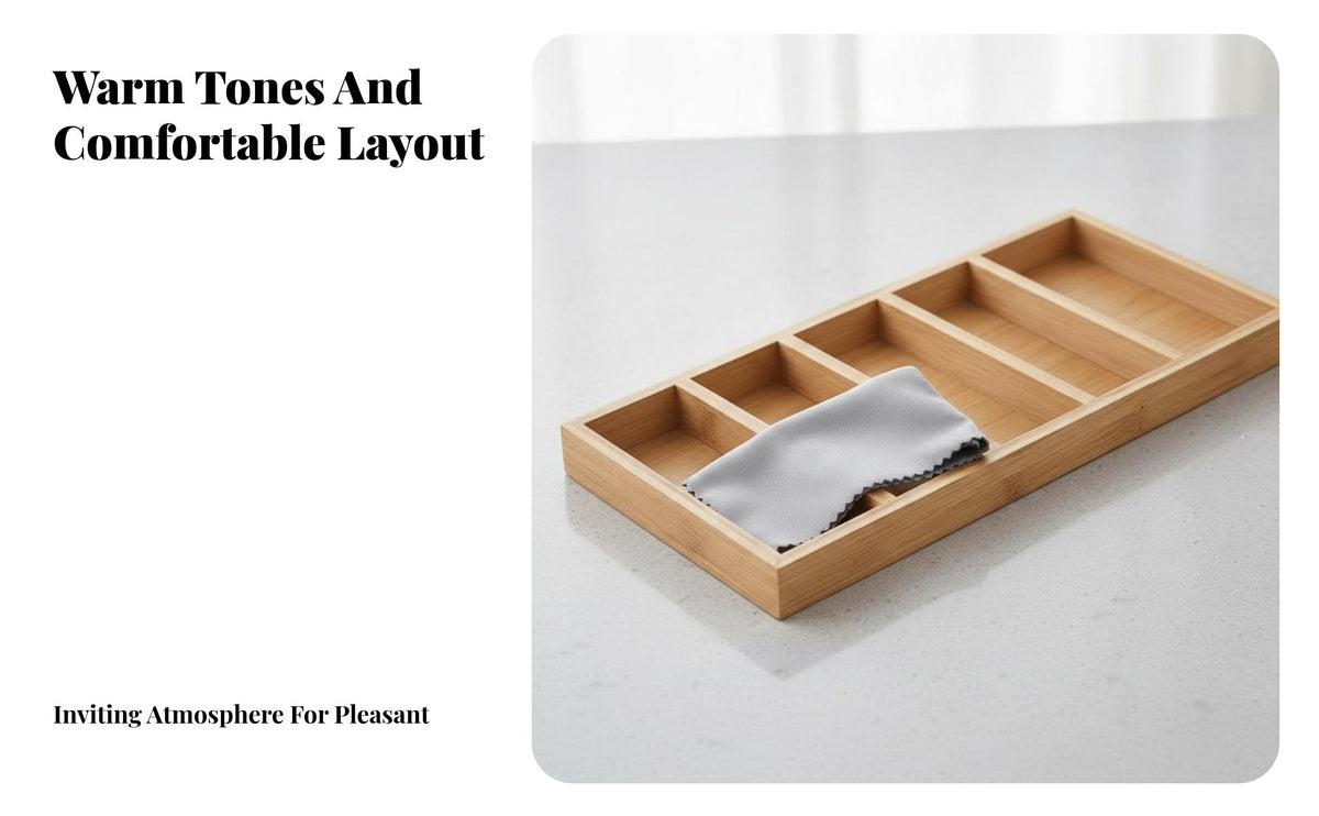 Bamboo Sunglasses Tray Minimalist Design Bamboo Sunglass Tray Wooden Glasses Display Organizer for Retailers, Dressing Table, Drawer, Closet