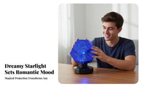 Star Caster Romantic Atmosphere Celestial Light Caster 360° Rotation Celestial Display Night Light for Family, Adults, Bedroom, Relaxation, Parties