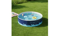 Rigid-Sided Hardboard Pool No-Inflation Foldable Pool Easy Setup Sturdy for Garden