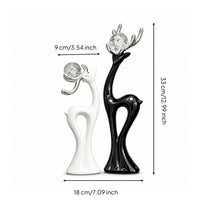 Ceramic Deer Figurines Sleek Deer Figurine Sculptural Decorative Figure for Living Room