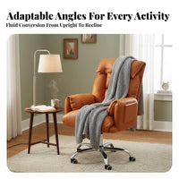 High-Back Support Padded Recliner with Footrest Adjustable Height Reclining Desk Chair with Footrest Cushiony Cushioning Swivel Seat Ergonomic Design for Students, People Working from Home, Distant Workers, Bedroom, Dorm Room, Gaming Setup