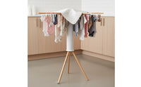No Assembly Needed Folding Multi-Arm Drying Rack Space Saving Wooden Foldable Drying Stand Large Capacity Freestanding Clothes Airer Stable Tripod Design for Apartment